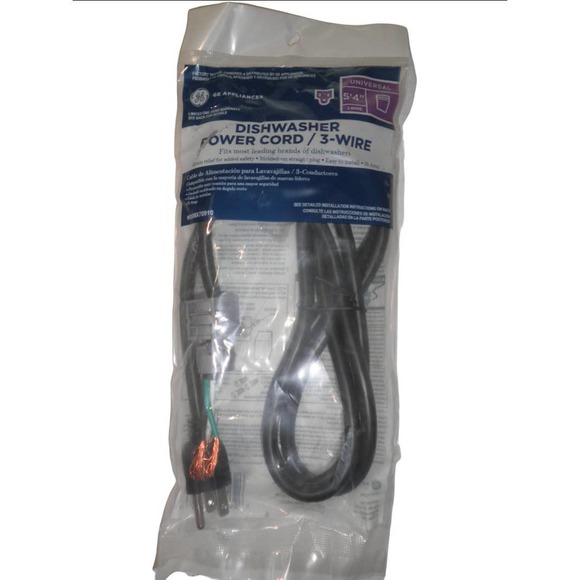 General Electric WX09X70910 Universal Dishwasher Power Cord, 5-Feet, 4-Inch - Picture 2 of 5